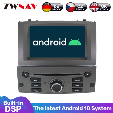 Android 10 DSP IPS HD экран для Peugeot 407 2004 2005 2006 2007 2008 2009 2010 Автомобильный GPS Navi Радио экран android дисплей черный ► Фото 1/6