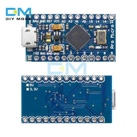 Сменный ATmega32U4 Pro Micro ATmega32U4, 5 в 16 МГц, для Arduino Pro Mini с 2-рядным контактным разъемом для Leonardo Mini Usb интерфейса ► Фото 1/6