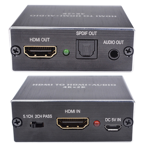 HDMI аудио экстрактор + оптический TOSLINK SPDIF + 3,5 мм стерео аудио экстрактор конвертер 4K x 2K HDMI аудио сплиттер для PS4 ТВ DVD ► Фото 1/6
