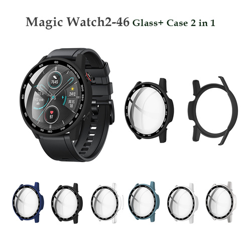 Защитный чехол для экрана Honor Magic Watch 2 46 мм со стеклянным покрытием, чехол-бампер для Huawei Honor Magic Watch 2 46 мм, защитная пленка ► Фото 1/6