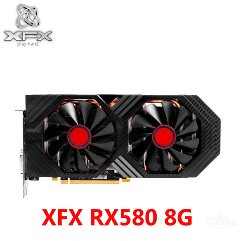 XFX RX 580 8 Гб видеокарта 256Bit GDDR5 видеокарты для AMD RX 500 серии VGA карты RX 580 RX580-8GB DisplayPort HDMI DVI б/у ► Фото 1/6