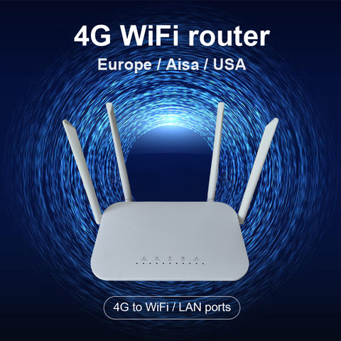 4G Wi-Fi роутер 4G lte cpe SIM-карта Wi-Fi роутер 300 м CAT4 32 пользователи Wi-Fi роутер RJ45 WAN LAN комнатный lte CPE беспроводной роутер ► Фото 1/6