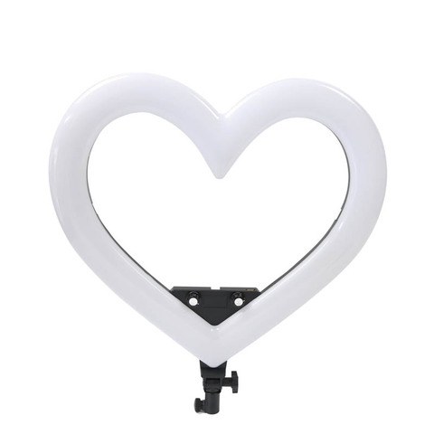 Светодиодный кольцевой светильник в форме сердца с зарядным кабелем для прямой трансляции, 19 дюймов, RGB ► Фото 1/6