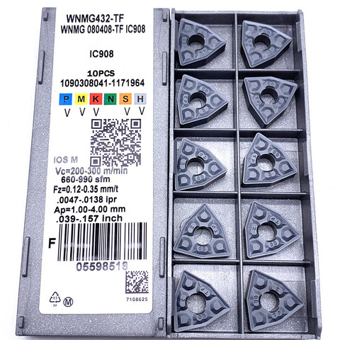 WNMG080408 WNMG080404 TF IC907/908 внешние токарные инструменты твердосплавная вставка WNMG 080408 токарный резец инструмент токарный поворотный вкладыш ► Фото 1/6