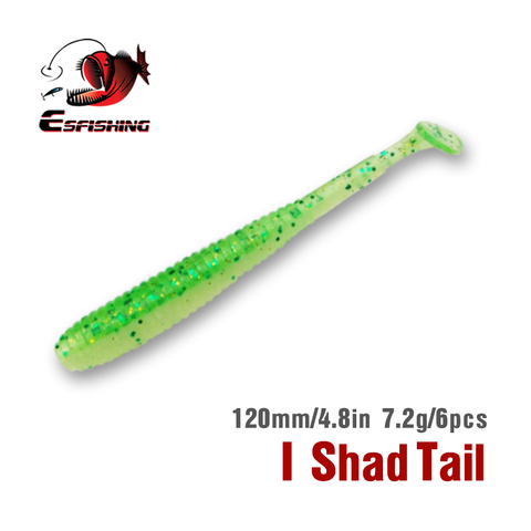 KESFISHING Мягкие Приманки Пластмассовые Приманки I Shad Tail 6шт 12см 7.2г Рыболовные приманки Leurre Souple Морская Песка ► Фото 1/6