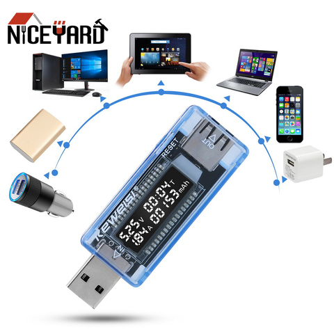 Цифровой амперметр NICEYARD, USB-тестер для измерения напряжения и емкости аккумуляторов ► Фото 1/6