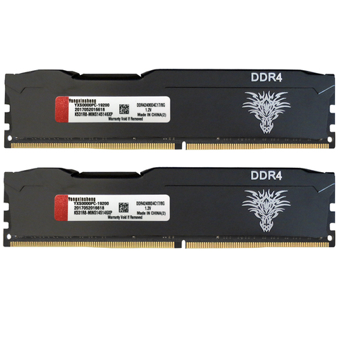 Yongxinsheng 16 Гб 2x8гб DDR4 RAM 2400 МГц 288PIN настольная Память RAM PC4-19200MHz охлаждающая жилетка ► Фото 1/1