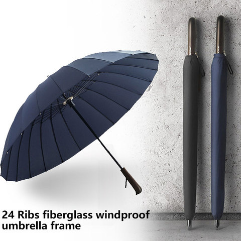 Зонт OLYCAT мужской, брендовый, прочный, ветрозащитный, роскошный большой зонт с длинной деревянной ручкой, деловой, для мужчин и женщин ► Фото 1/6