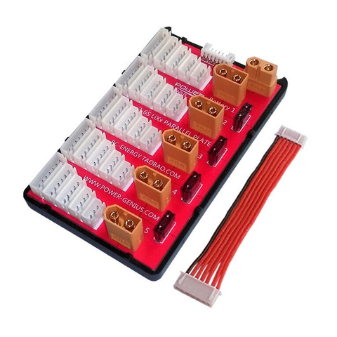 Пульт дистанционного управления 2-6S 2-8S XT60 Lipo Battery Parallel Charging Board, штепсельная вилка XT60, 4 группы, быстрая зарядка для моделей Rc ► Фото 1/6