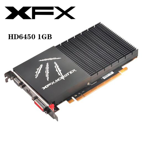 Оригинальные видеокарты XFX GPU AMD Radeon HD 6450 1GBGDDR3, графические карты для настольного ПК, экранная карта HDMI, б/у ► Фото 1/6
