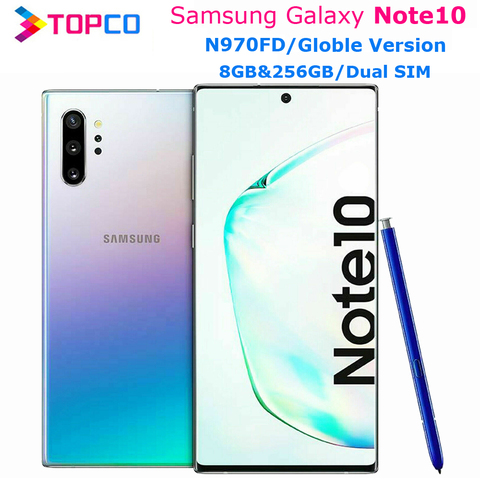 Samsung Galaxy Note10 N970FD Примечание 10 Dual SIM оригинальный мобильный телефон Exynos 9825 Octa Core 6,3 