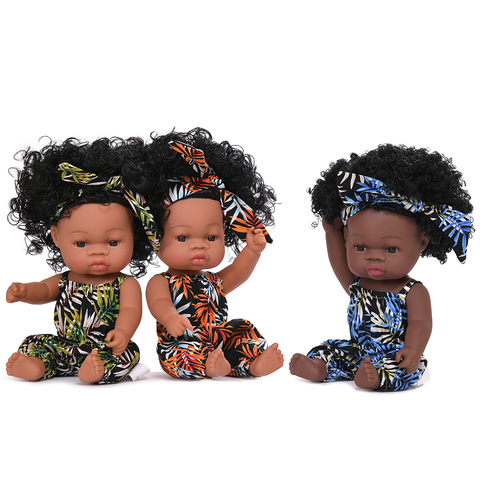 JINGXIN летняя кукла для новорожденных, африканская черная девочка, реалистичные куклы, детские игрушки для детей, девочек, мальчиков, младенце... ► Фото 1/6