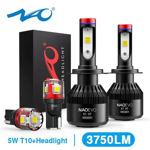 НАО H7 LED Фары H4 светодиодные лампы автомобилей H11 H9 H1 H3 HB4 HB3 9005 9006 H8 H27 9004 H13 881 880 72 Вт 8000LM 12 В ксеноновые Белый 6000 К K1 ► Фото 1/6