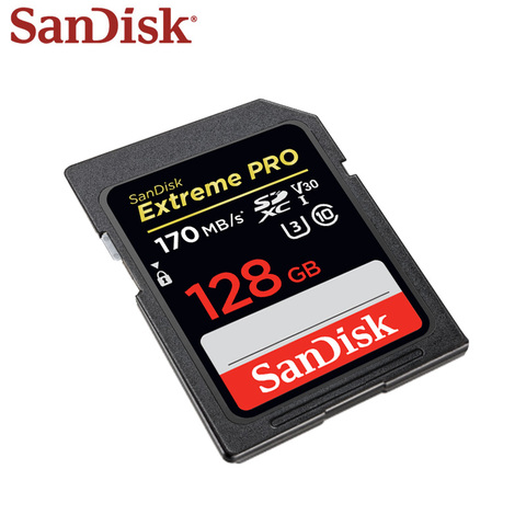 SanDisk Extreme Pro SD карта памяти, 32 ГБ, 95 МБ/с./с, 64 ГБ, 128 ГБ, 170 МБ/с./с, класс 10, V30, U3, поддержка 4K цифровой камеры ► Фото 1/4