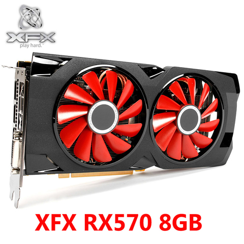 Оригинальные XFX RX 570 8 Гб 256Bit GDDR5 видеокарты для AMD RX 500 RX570 8 Гб видеокарты серии VGA карты RX570 HDMI DVI 570 б/у ► Фото 1/6