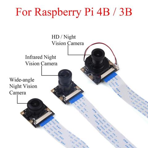 Модуль камеры ночного видения Raspberry Pi 4B, веб-камера 5 Мп с инфракрасным светодиодный к-датчиком светильник ка для Raspberry Pi 4B/3B +/3B ► Фото 1/6