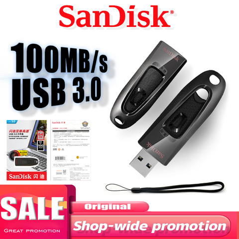 Usb флеш-накопитель SanDisk, высокоскоростной флеш-накопитель usb 3,0 на 32 ГБ, 16 ГБ, 64 ГБ, 128 ГБ, 256 ГБ ► Фото 1/6