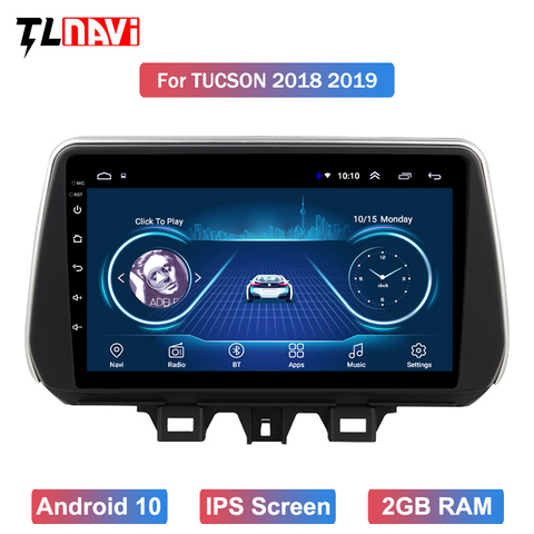 Автомобильный мультимедийный плеер с сенсорным HD-экраном 10 дюймов, Android 10, GPS для 1Hyundai ENCINO kona/Tucson 2022 Bluetooth ► Фото 1/6