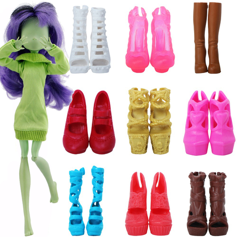 Высококачественные кукольные туфли для куклы Monster high, свадебная одежда для вечеринки, смешанные стильные туфли на высоком каблуке, сандалии, игрушки, аксессуары ► Фото 1/6