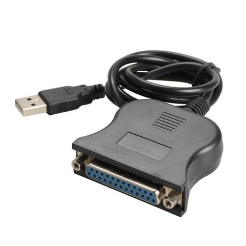 USB 1,1 к DB25 женский порт печати конвертер Кабель LPT USB адаптер LPT кабель LPT к USB кабель черный Высокое качество 95 см оптовая продажа ► Фото 1/6