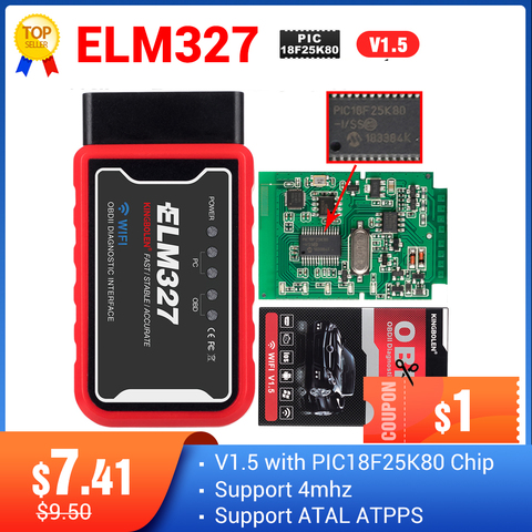 ELM327 мини блютуз V1.5 PIC1825K80 супер мини elm 327Wi-Fi USB Разъем OBD2 V2.1 для Android крутящий момент сканер кодов ► Фото 1/6