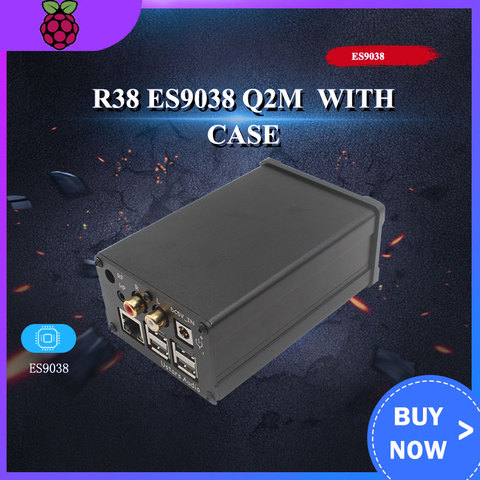 R38 ES9038 Q2M цифрового вещания сетевой плеер Raspberry Pi DAC I2S 384K DSD 128 с чехол для Raspberry pi 3B/3B +/4B ► Фото 1/6