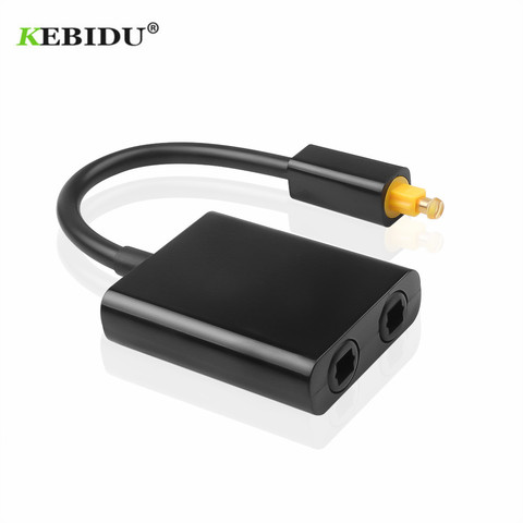 Цифровой оптический аудио-разветвитель KEBIDU SPDIF, 1 вход, 2 выхода, оптический волоконный кабель SPDIF, 2-сторонний адаптер для CD DV ► Фото 1/6