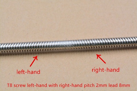 T8 свинцовый винт правая левая длина 1000 мм OD 8 мм шаг 2 мм для Reprap 3D принтера Z Axis без гайки ► Фото 1/1