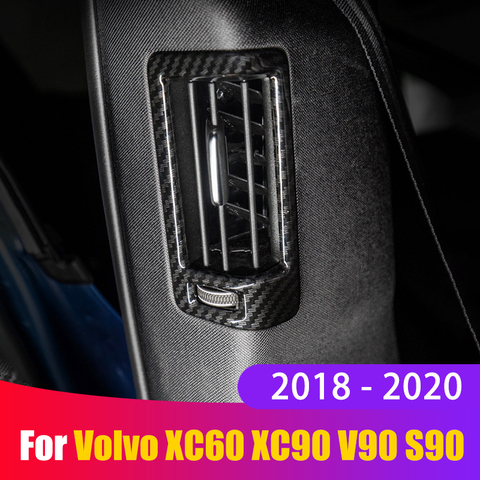 Для Volvo XC60 XC90 S90 V90 2022 ABS Автомобильная внутренняя задняя Центральная стойка Боковая Крышка вентиляционного отверстия отделка наклейки аксессуары ► Фото 1/6