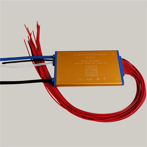 13S 48V 15A 25A 35A система управления аккумулятором BMS PCM PCB для 18650 фотоэлементов BMS с датчиком температуры ► Фото 1/6