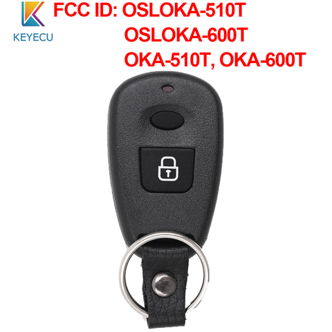 Keyecu дистанционный брелок 2 кнопки 315 МГц/433 МГц для Hyundai Old Elantra, Santa Fe, Trajet 2000-2006 FCC ID: OSLOKA-510T ► Фото 1/5