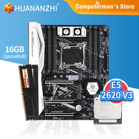 Комплект материнской платы HUANANZHI X99 TF X99, комплект ЦП Intel XEON E5 2620 V3, память 2*8G DDR4 NON-ECC 2400, память M.2 NVME USB ATX ► Фото 1/6