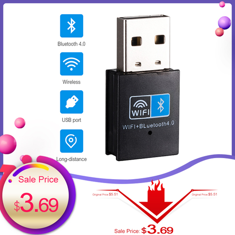 Мини USB WiFi адаптер 150 Мбит/с Wi-Fi Bluetooth адаптер для ПК Ethernet Wi-Fi ключ 2,4G сетевая карта антенна Wi-Fi ресивер ► Фото 1/6