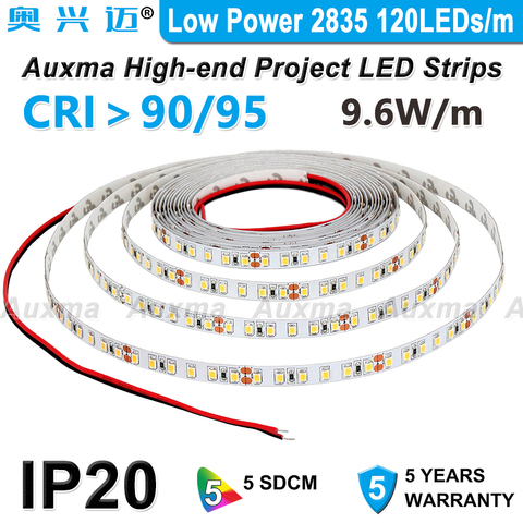 Низкая мощность 2835 120 светодиодов/м Светодиодная лента, CRI95/90,IP20, 9,6 Вт/м, 600LED/Катушка, не водонепроницаемая, УФ-красный, зеленый, синий, желтый, ... ► Фото 1/6