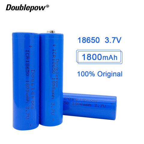 Новая батарея Doublepow 18650 3,7 V 1800mah 18650 литиевая аккумуляторная батарея для фонарика и т. д. ► Фото 1/6