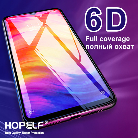 Защитное стекло, Закаленное стекло 6D для Xiaomi Redmi Note 7/8/6 Pro/6A/7A, Xiaomi Mi 9T/9 ► Фото 1/6