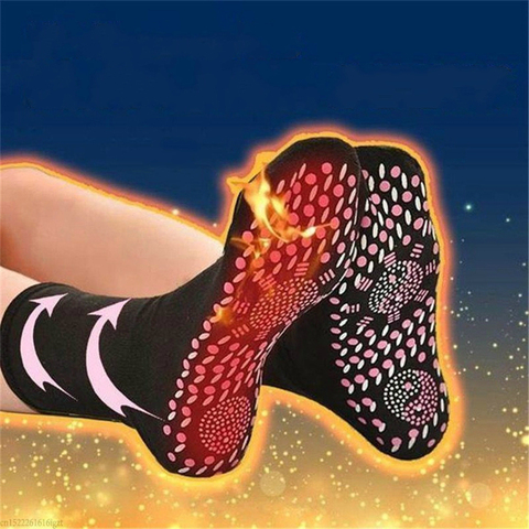 Самонагревающиеся магнитные носки для женщин и мужчин, Самонагревающиеся Носки, удобные зимние теплые массажные носки для магнитной терапии ► Фото 1/6