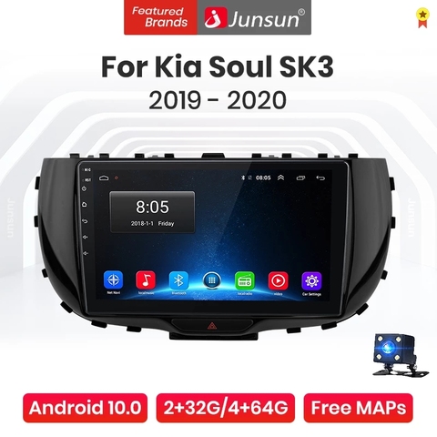 (Промокод: BFRIDAY1000) Мультимедийная магнитола Junsun V1 Pro для Kia, мультимедийный проигрыватель на Android 10,0, 4 Гб ОЗУ, 64 Гб ПЗУ, с GPS, видеоплеером, без dvd, для Kia Soul SK3 2022-2022, типоразмер 2 din ► Фото 1/6