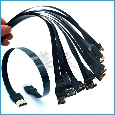 FPV Micro HDMI Mini HDMI 90 градусов адаптер 5 см-100 см FPC плоский кабель HDMI шаг 20pin для мультикоптера аэрофотографа ► Фото 1/6
