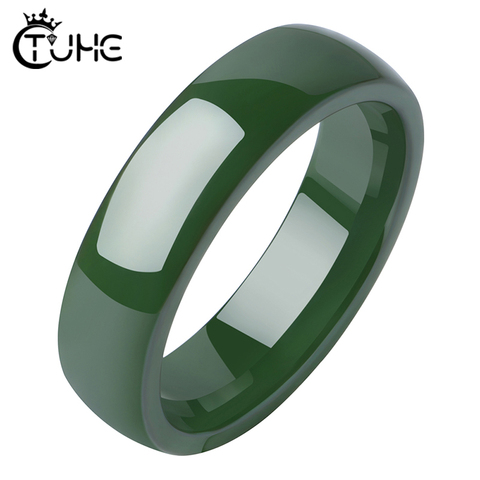 Керамические кольца для мужчин и женщин, гладкие и здоровые, зеленого цвета, шириной 3 мм, 6 мм, 2022 ► Фото 1/6