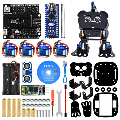 Новинка! LAFVIN DIY 4-DOF панда робот набор программируемый танцевальный робот набор для Arduino нано электронная игрушка/Поддержка Android APP управления ► Фото 1/6