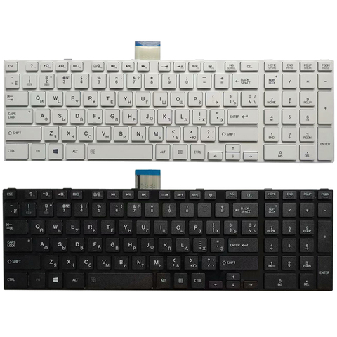 Новая русская клавиатура для ноутбука TOSHIBA SATELLITE L850 L850D P850 L855 L855D L870 L870D RU черная/белая клавиатура ► Фото 1/6