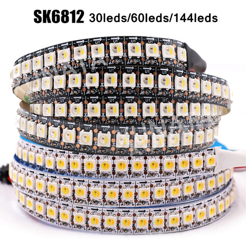 DC 5V SK6812 RGBW/RGBWW RGBNW гПа светодиодный полосы 4 в 1 подобных WS2812B 30 60 144 светодиодный s индивидуальный адресат светодиодный светильник, 1 м, 2 м, 5 м ► Фото 1/6