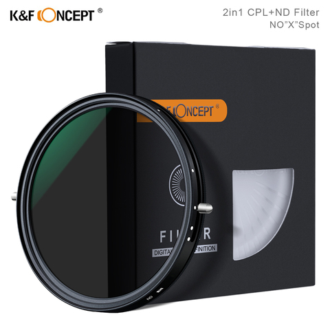 K&F Concept 2в1 фейдер переменный ND фильтр + CPL круговой поляризационный фильтр 67 мм 72 мм 77 мм 82 мм ND2 к ND32 для фильтра объектива камеры ► Фото 1/6