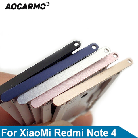 Лоток для Sim-карты Aocarmo, держатель слота MicroSD SD, запасная часть для XiaoMi Redmi Note 4 ► Фото 1/6