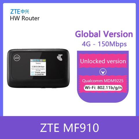 ZTE MF910 LTE 4G WIFI роутер 4G wifi ключ мобильный Hotspot 3g 4g mifi роутер Карманный wifi роутер wifi 4g Портативный mifi band 28 ► Фото 1/4