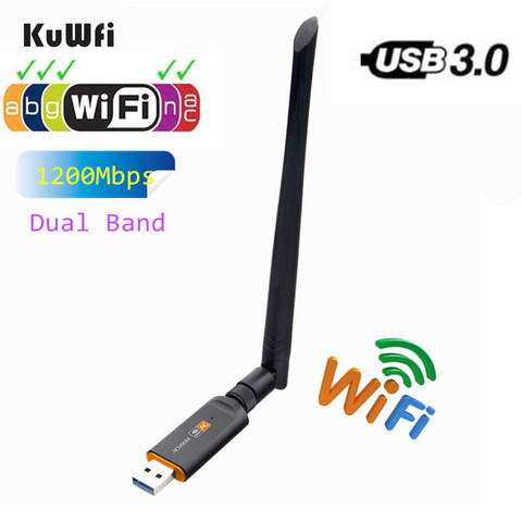1200 Мбит/с USB беспроводной Wifi адаптер 2,4 ГГц 5,8 ГГц RTL8812BU Беспроводная-AC сетевая карта ПК Wifi приемник для MAC/Liunx OS/Windows7/8 ► Фото 1/6