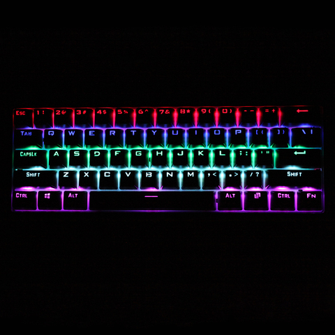 MXRSKEY 60U 60% механическая клавиатура Outemu переключатель type c doubleshot одноцветная светодиодная подсветка синяя красная коричневая черная ► Фото 1/1