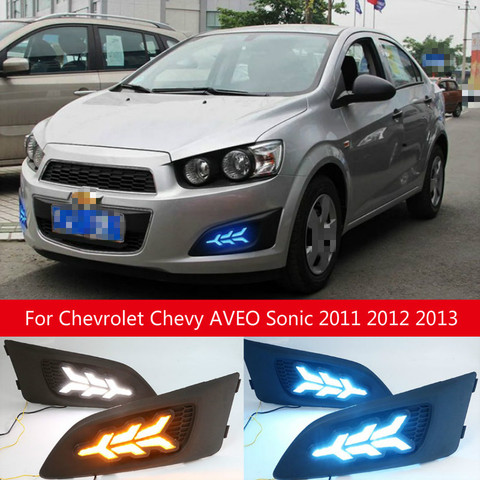 Дневные ходовые огни 1 пара для Chevrolet Chevy AVEO Sonic 2011 2012 2013, светодиодные дневные ходовые огни ► Фото 1/4