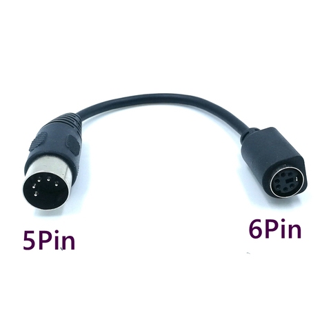 PS2 MD 6-контактный разъем для DIN 5-контактный Штекерный кабель 0,15 м PS2 кабель передачи клавиатуры и мыши ► Фото 1/3